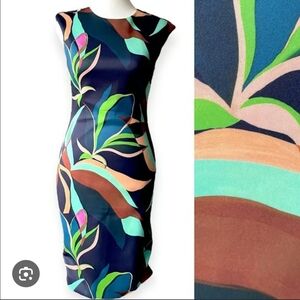 Ted Baker Navy Abstract Adilyn Bodycon Dress NWOT